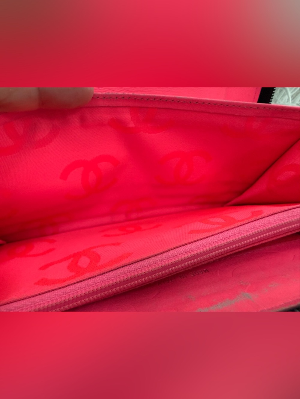 CHANEL Cambon Ligne Quilted Zip Around Travel Organizer Black/Pink Authentic - Picture 13 of 16